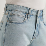 Corte Recto de Jeans de Denim en Azul Ciano
