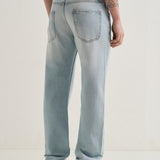 Corte Recto de Jeans de Denim en Azul Ciano