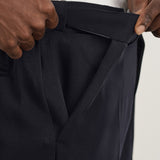 Calças Slim Fit com Cintura Ajustável - Azul Marinho