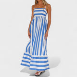 Isabel - Vestido Longo com Estampa Listrada