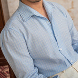 Camisa Seersucker em Algodão Misto com Estampa 'Eze'