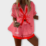 Beatriz - Conjunto Rosa Leve com Detalhes de Lagosta