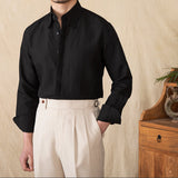 Camisa de Linho com Mangas Longas - 'Toque Suave para o Dia a Dia'