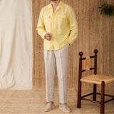 Camisa Longa em Linho e Algodão 'Wineyard'