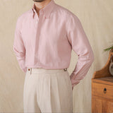 Camisa de Linho com Mangas Longas - 'Toque Suave para o Dia a Dia'