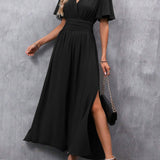 Eterna - Elegante Vestido Maxi Preto para Noite
