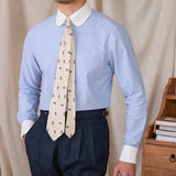 Camisa de Algodão 'Paris' com Mangas Longas e Gola Ondulada