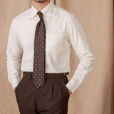 Camisa de Algodão Veludo com Mangas Longas - Estilo Cambridge