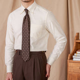 Camisa de Algodão Veludo com Mangas Longas - Estilo Cambridge