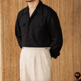 Camisa Longa em Linho e Algodão 'Wineyard'