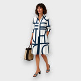 Helena - Midi Dress with Geometric Design
