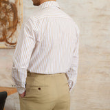 Camisa Listrada de Algodão com Mangas Longas Corsica
