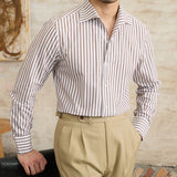 Camisa Listrada de Algodão com Mangas Longas Corsica