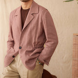 Blazer de Linho Tricotado, Estilo Não Estruturado, Positano