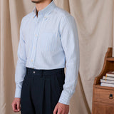 Camisa Oxford de Algodão com Listras e Secagem Rápida