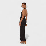 Camila - Vestido Longo com Detalhes Plissados