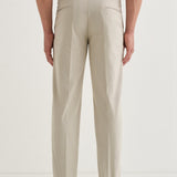 Calças Gurkha Plissadas em Veludo Off-White