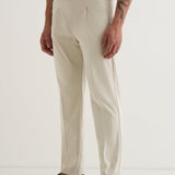 Calças Gurkha Plissadas em Veludo Off-White