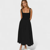 Maribel - Midi Dress with Square Neckline