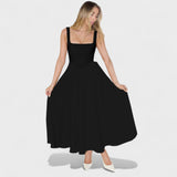 Maribel - Midi Dress with Square Neckline