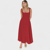 Maribel - Midi Dress with Square Neckline
