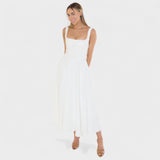 Maribel - Midi Dress with Square Neckline