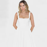 Maribel - Midi Dress with Square Neckline