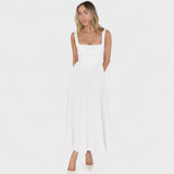 Maribel - Midi Dress with Square Neckline