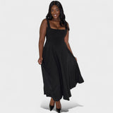 Maribel - Midi Dress with Square Neckline