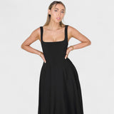 Maribel - Midi Dress with Square Neckline