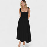 Maribel - Midi Dress with Square Neckline