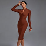 Samara - Vestido Sofisticado de Manga Longa
