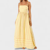 Isabel - Vestido Longo com Estampa Listrada