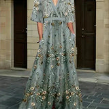 Rute - Elegante Vestido Maxi com Estampa Floral