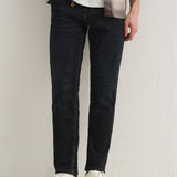 Ankle-Length Slim Fit Raw Indigo Jeans