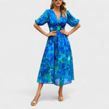Clara - Vestido Midi Floral Sofisticado
