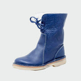 Botins impermeáveis de couro com forro de lã