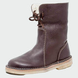 Botins impermeáveis de couro com forro de lã