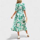 Clara - Vestido Midi Floral Sofisticado