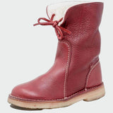 Botins impermeáveis de couro com forro de lã