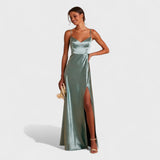 Lúcia - Elegante vestido longo de cetim
