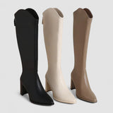 Hilda - Botas Elegantes de Salto Grosso para o Inverno