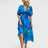 Clara - Vestido Midi Floral Sofisticado