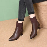 Clara - Botas de Couro com Plataforma