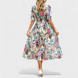 Clara - Vestido Midi Floral Sofisticado