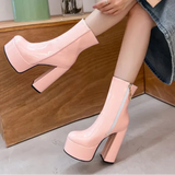 Carina - Botas de Plataforma Elevada com Estilo e Confiança