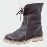 Botins impermeáveis de couro com forro de lã