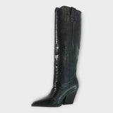 Botas Elegantes com Estampa Croco e Salto Sofisticado