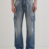 Albastru Slate Baggy Fit Jeans