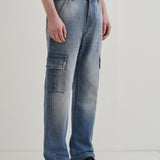 Albastru Slate Baggy Fit Jeans